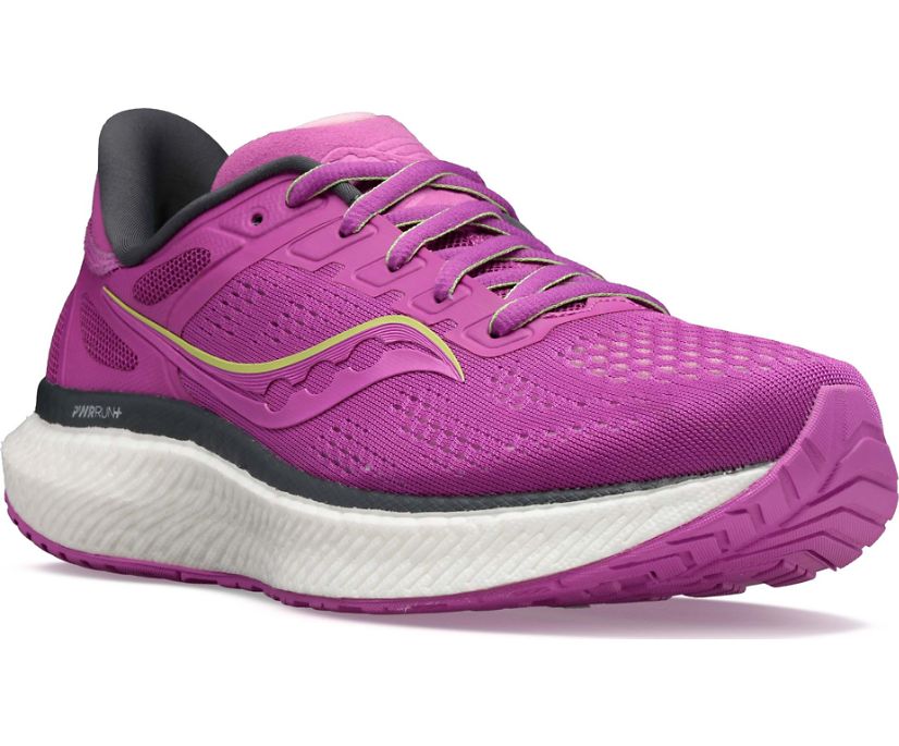 Women's Saucony Hurricane 23 Running Shoes Purple | Singapore 157QMAZ